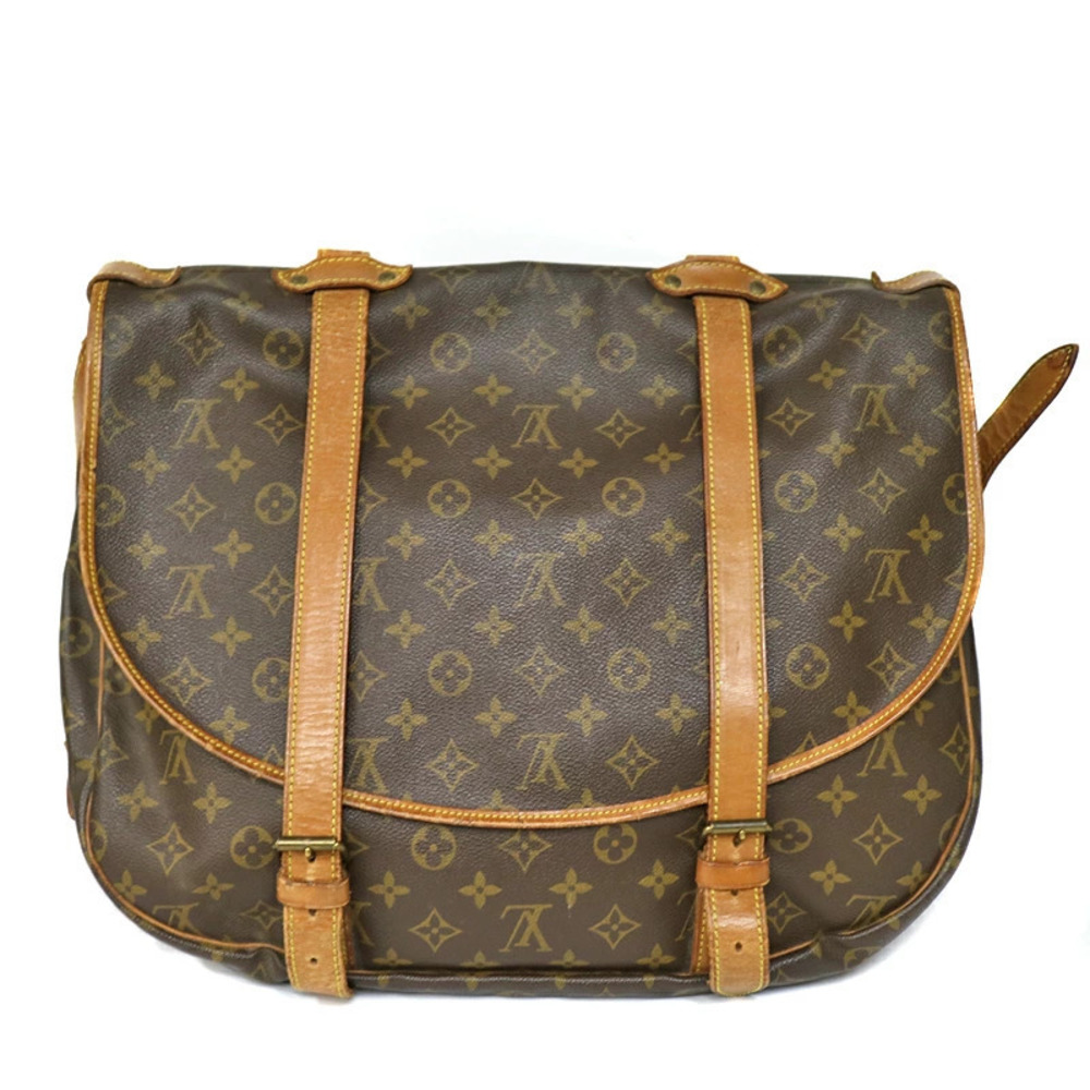 Louis Vuitton Shoulder Bag Brown Saumur Canvas Monogram
